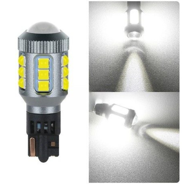 Автолампа світлодіодна LED 12-50V T15 W16W 9.5W Лінза Білий Світло 1 шт