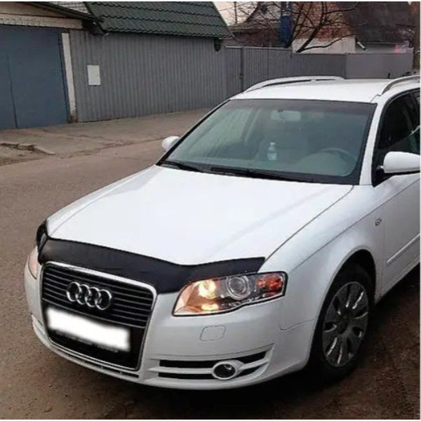 Дефлектор капота мухобойка для Audi A4 (B7) 2005-2008 Евро Крепление (Vip Tuning) AD09
