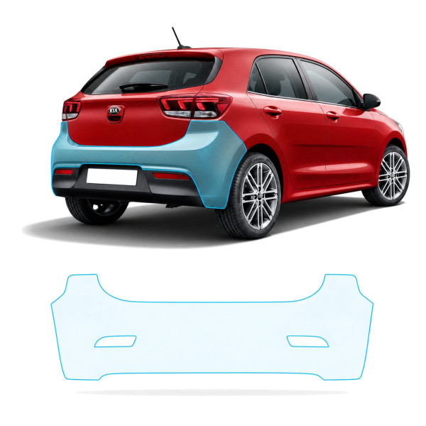 Антигравийная защитная бронепленка по лекалам для Kia Rio YB 2017-2019 - задний бампер