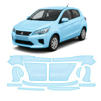Антигравийная защитная бронепленка по лекалам для Mitsubishi Colt/Space Star VII facelift 2016-2023 - полный кузов