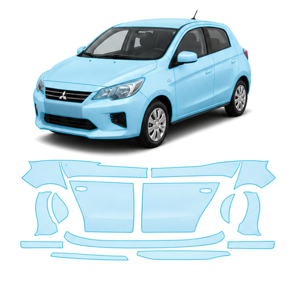Антигравийная защитная бронепленка по лекалам для Mitsubishi Colt/Space Star VII facelift 2016-2023 - полный кузов