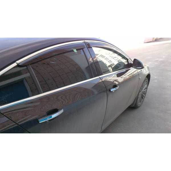 Дефлекторы окон ветровики Opel Insignia 2009- HB С Хром Молдингом