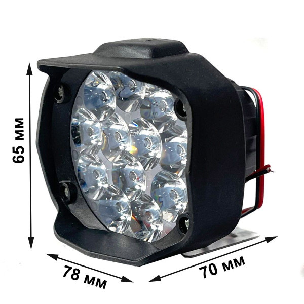 Додаткова LED фара 65x78x70 мм / 12W (1W*12) 12-85V Далеке світло 1 шт