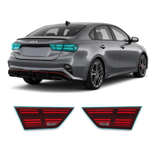 Антигравийная защитная бронепленка по лекалам для Kia Cerato/Forte BD facelift 2022-2024 - задние фонари стопы