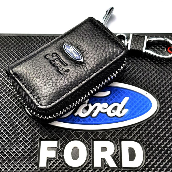 Ключница автомобильная для ключей с логотипом Ford (Тисненая кожа)