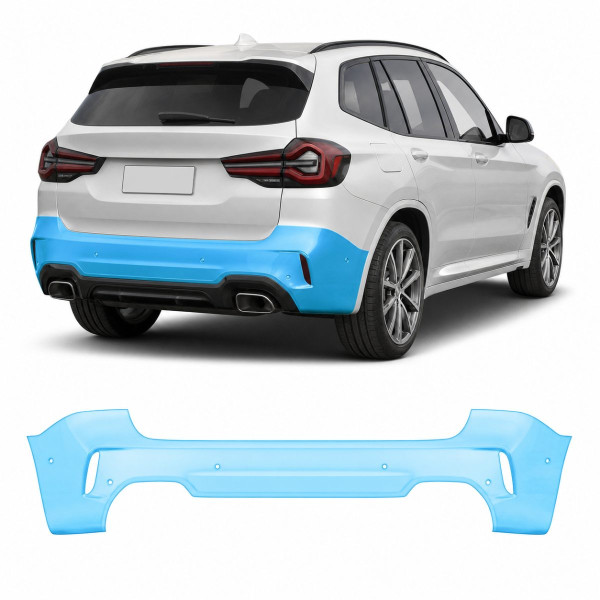 Антигравійна захисна бронеплівка за лекалами для BMW X3 G01 facelift 2021-2024 - задній бампер