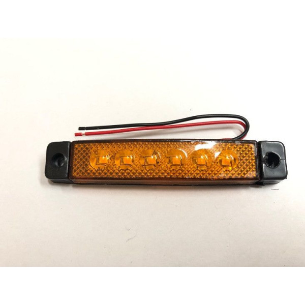 Габарит LED прямоугольный 100х10 мм / 24V / 6 диодов / Оранжевый 10 шт (201306 K 040)