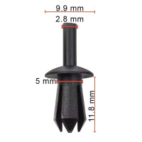 Кліпса кріплення Натискна Розпірна MERCEDES PEUGEOT RENAULT BMW FIAT CITROEN AUDI VW (3492 51722681 07149807127) C1421