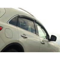 Дефлекторы окон ветровики Infiniti JX35 2012- С Хром Молдингом