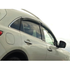 Дефлекторы окон ветровики Infiniti JX35 2012- С Хром Молдингом