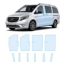 Антигравійна захисна бронеплівка за лекалами для Mercedes-Benz Vito/V-Class W447 facelift 2019- зони дверей і стійки вікон