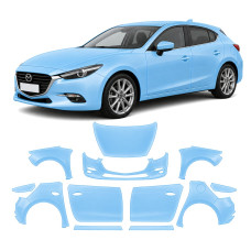 Антигравийная защитная бронепленка по лекалам для Mazda Mazda3 BN facelift 2016-2019 - полный кузов