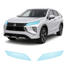 Антигравийная защитная бронепленка по лекалам для Mitsubishi Eclipse Cross I facelift 2021-2024 - оптика (фары и ПТФ)