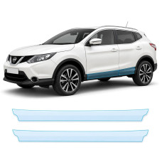 Антигравийная защитная бронепленка по лекалам для Nissan Qashqai J11 2014-2017 - нижняя зона кузова пороги