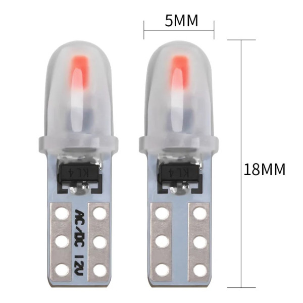 Світлодіод 12V Т5 SMD 2-3014 3D Скло 0,6W 40Lm Синє світло (№86)