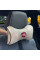 Подушка на подголовник с логотипом Fiat Экокожа 3D Цветной лого Бежевая-Коричневый кант 1 шт