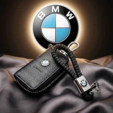 Автонабор №3 для BMW / Брелок и чехол для автоключей с логотипом / тисненная кожа