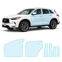 Антигравийная защитная бронепленка по лекалам для Infiniti QX50 J55 2019- зоны дверей и стойки окон