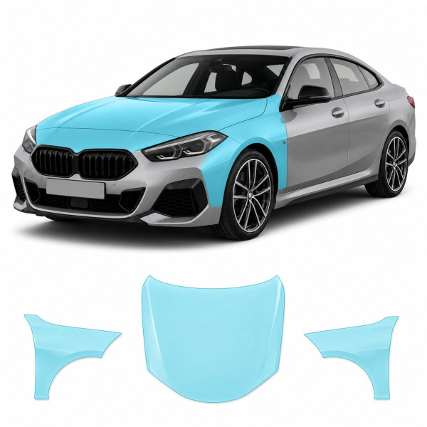 Антигравийная защитная бронепленка по лекалам для BMW 2 Series Gran Coupe F44 2019-2024 - капот и передние крылья