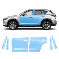 Антигравийная защитная бронепленка по лекалам для Mazda CX-5 KF 2017-2022 - зоны дверей и стойки окон