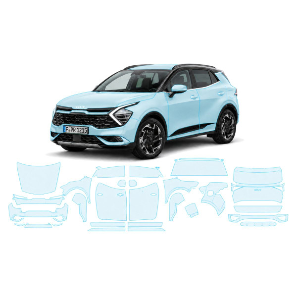 Антигравийная защитная бронепленка по лекалам для Kia Sportage NQ5 2021-2024 - полный кузов