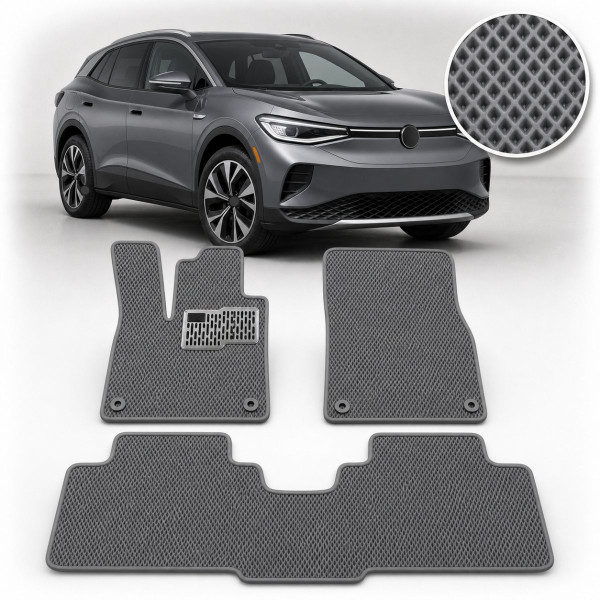 Килимки в салон EVA для Volkswagen ID.4 2020- (Металевий підп'ятник) Серые 3 шт