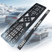 Рамка номера для Audi 3D надпись хромированная / Полипропилен гибкий морозостойкий