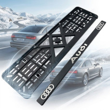 Рамка номера для Audi 3D надпись хромированная / Полипропилен гибкий морозостойкий