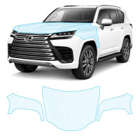 Антигравійна захисна бронеплівка за лекалами для Lexus LX J300 2021- капот і передні крила