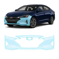 Антигравийная защитная бронепленка по лекалам для Hyundai Elantra AD facelift 2019-2020 - передний бампер