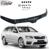 Дефлектор капоту мухобійка Skoda Octavia A7 2013-2017 Євро Кріплення (Vip Tuning)