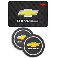 Набір антиковзних килимків для торпеди та підсклянника Chevrolet 3 шт 