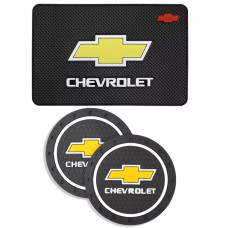 Набір антиковзних килимків для торпеди та підсклянника Chevrolet 3 шт 