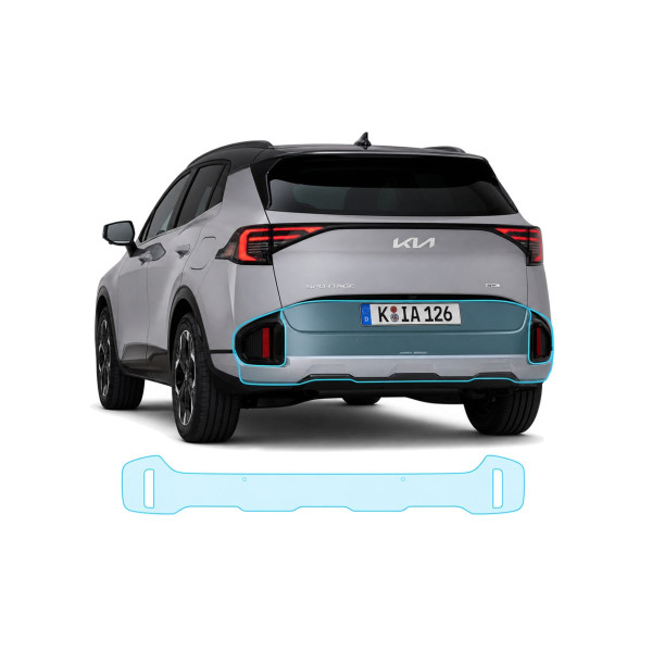 Антигравийная защитная бронепленка по лекалам для Kia Sportage NQ5 facelift 2025 - задний бампер