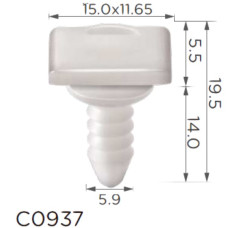 Клипса крепления молдинга Порогов VOLKSWAGEN AUDI SEAT SKODA CHERY (191853577A 71179 15975) 0937