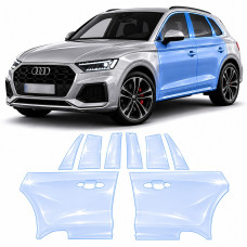 Антигравийная защитная бронепленка по лекалам для Audi Q5 FY facelift 2021-2024 - зоны дверей и стойки окон