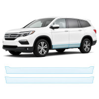 Антигравійна захисна бронеплівка за лекалами для Honda Pilot III 2016-2018 - нижня зона кузова пороги