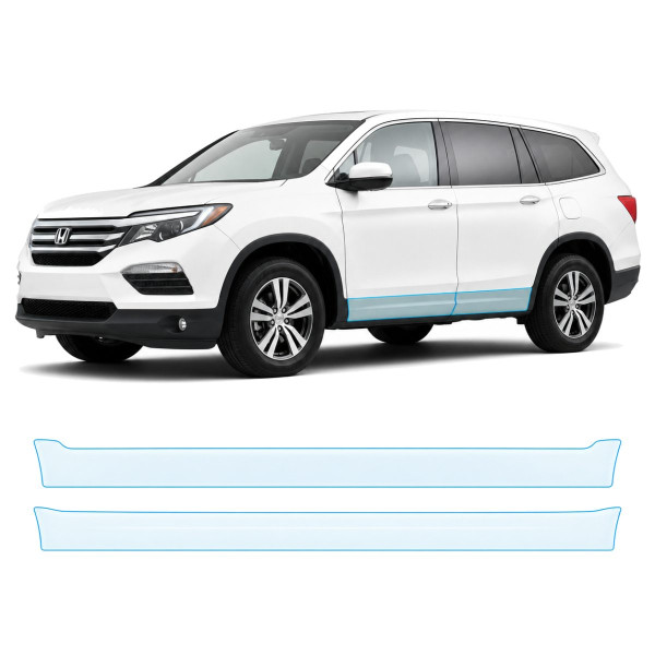 Антигравійна захисна бронеплівка за лекалами для Honda Pilot III 2016-2018 - нижня зона кузова пороги