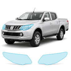 Антигравийная защитная бронепленка по лекалам для Mitsubishi L200 V 2015-2019 - оптика (фары и ПТФ)