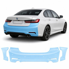 Антигравийная защитная бронепленка по лекалам для BMW 3 Series G20 facelift 2022- задний бампер