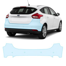 Антигравийная защитная бронепленка по лекалам для Ford Focus III facelift 2015-2018 - задний бампер