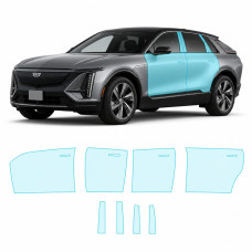 Антигравийная защитная бронепленка по лекалам для Cadillac Lyriq EV 2022- зоны дверей и стойки окон