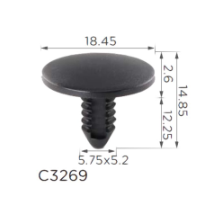 Кліпса для обшивки салону, даху, капоту Bmw, Citroen, Peugeot (52208133466, 52-20-8-133-466)  (C3269)