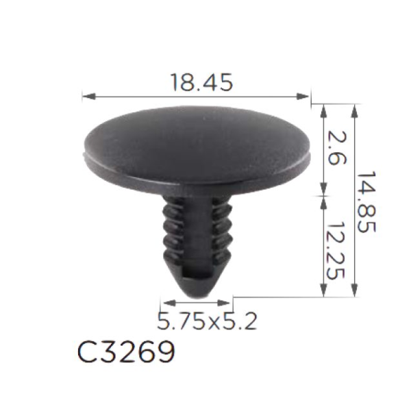 Клипса для обшивки салона, крыши, капота Bmw, Citroen, Peugeot (52208133466, 52-20-8-133-466) (C3269)