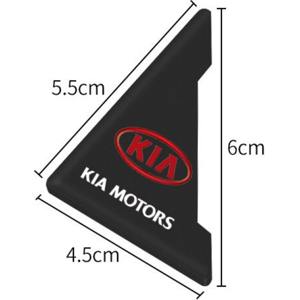 Защита углов двери Kia 2 шт Резиновые 45х58х47 мм на скотче Черные Усиленные (противоударные чехлы от сколов)