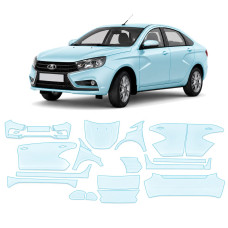 Антигравийная защитная бронепленка по лекалам для LADA Vesta I 2015-2022 - полный кузов