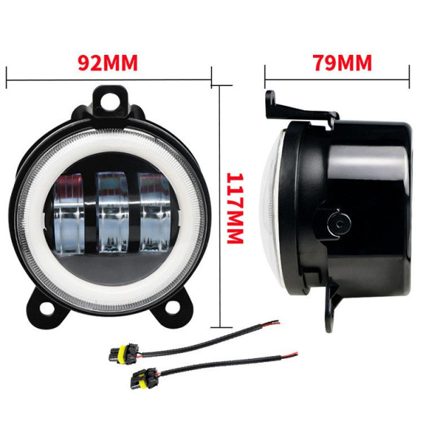 Фара LED протитуманна ВАЗ 2170-2173 ГАЗЕЛЬ Jeep Wrangler 3.5 дюймів 30W 117х92х79 мм з кільцем 1 шт