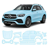 Антигравийная защитная бронепленка по лекалам для Mercedes-Benz GLE W167 facelift 2023- полный кузов