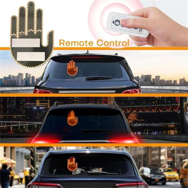 Підсвічування автомобільне LED-долоня рука на заднє скло для жестів (Gesture fan fak car Led)