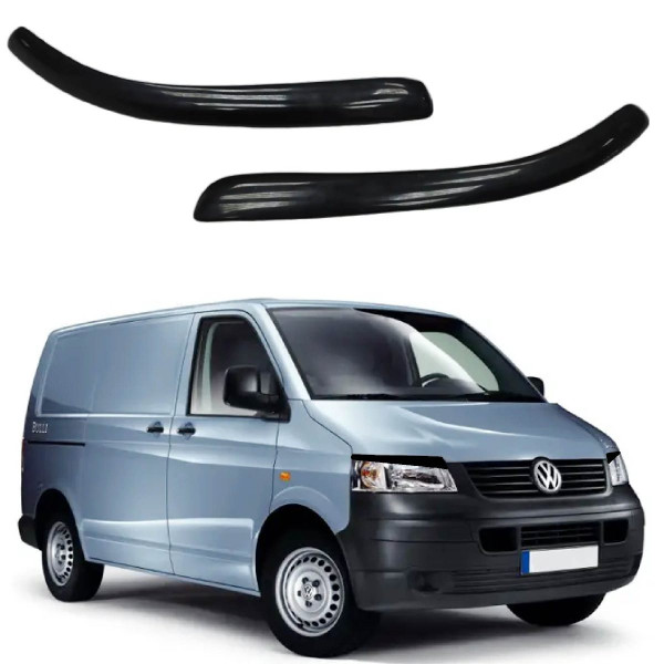 Вії фар для Volkswagen T5 2003-2010 на скотчі Чорні Voron glass